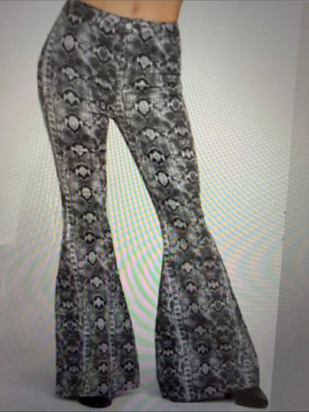 Free People We The Free Just Float On snakeskin flare jeans